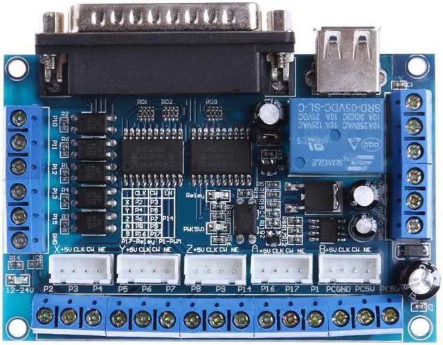 Main image of 90x70x15mm DC 12-24V 17 LPT ports PCI Expansion Card with USB Cable for Mach3 CNC/power supply