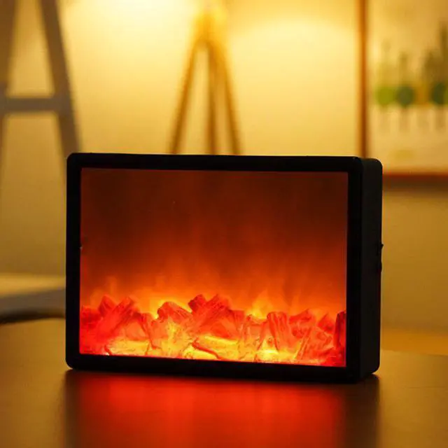 Main image of Simulation Fireplace Flame Light Nordic Style Christmas Ornament Home Decoration JA55