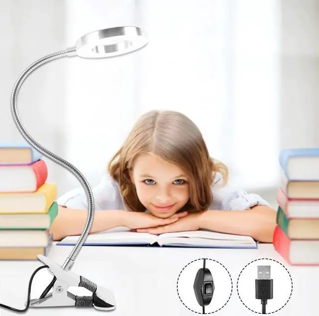 Alt view image 7 of 7 - Illuminator Equipment Improved Tattoo Lamp with Clamp USB LED Lamp Student Eye Care Reading Light Portable Desk Lamp