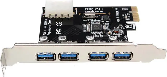 Alt view image 4 of 6 - For Desktop 1 Set Professional 4 Port PCI-E To USB 3.0 HUB PCI Express Expansion Card Adapter 5 Gbps Speed Pohiks