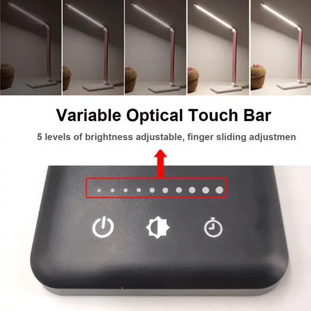 Alt view image 4 of 5 - Protection Wireless Mobile Phone Charging Desk Lamp 5 File Dimming LED Desk Lamp Student Reading Table Lamp