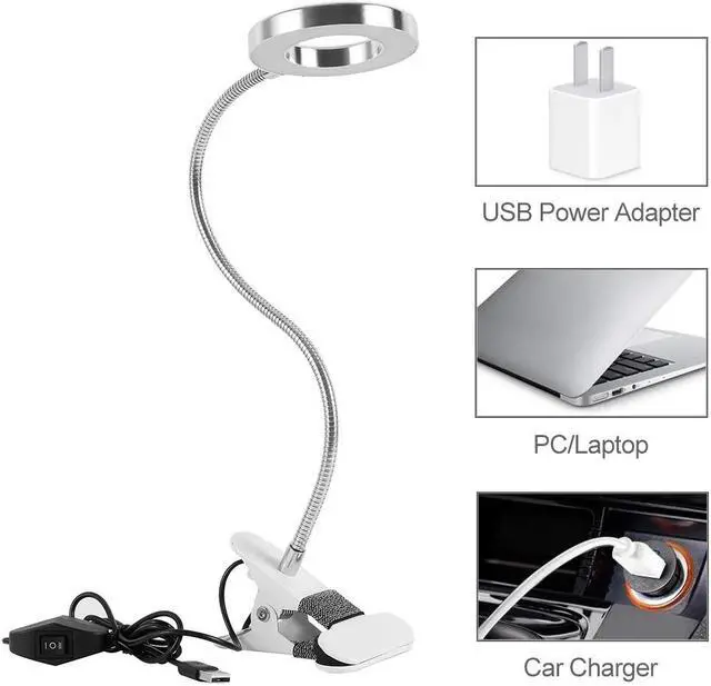 Alt view image 3 of 7 - 10W Modern Table Desk LED Lamp with USB Port Dimmable Foldable Table Reading Lamp Light with Clock Alarm Calendar Temperature