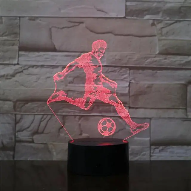 Alt view image 2 of 5 - 3D Lamp Football LED Night Light Home Decoration Luminaries Child Boy Birthday Gift Table Nightlight All Soccer Club Logo