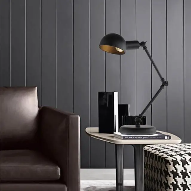 Alt view image 2 of 5 - for living room table top rustic farmhouse table lamp flexo escritorio led art deco vintage office black metal industrial