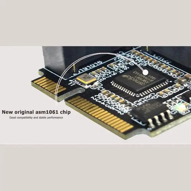 Alt view image 3 of 6 - 2 Ports Mini PCI-E PCI Express to SATA 3.0 adapter Converter Hard Drive Extension Card Add On Cards  for Windows Mac Linux OS