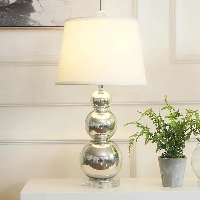 Alt view image 3 of 5 - Art Decor Stacked Crystal Ball Table Lamps For Bedroom Bedside Lamp Cracked Texture Glass Desk Lights abajur para quarto