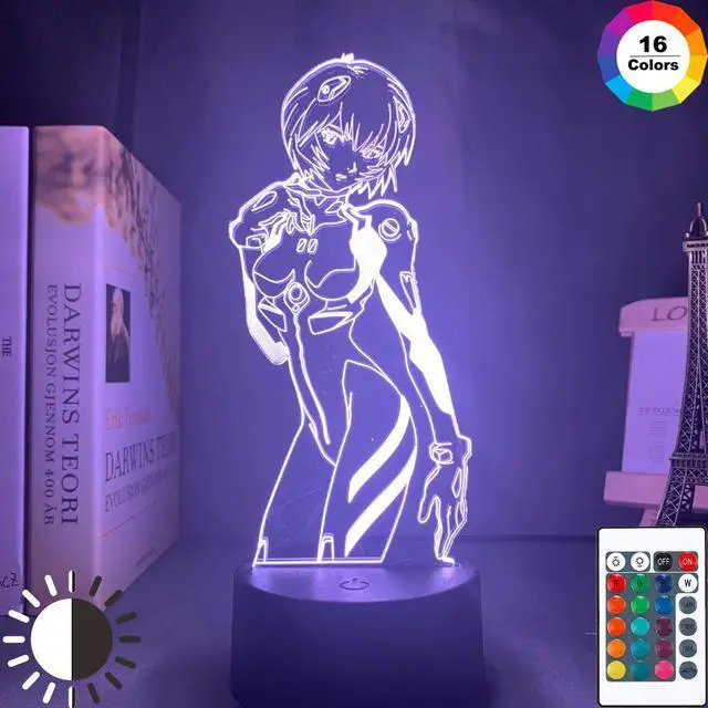 Alt view image 2 of 5 - Lamp Neon Genesis Evangelion for Room Decor 3D Night Light Rgb Colorful Desk Lamp iLight Ayanami Rei Manga Gift