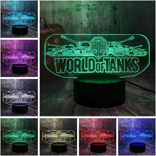 Alt view image 2 of 5 - Game World of Tanks 3D LED Night Light illusion Novelty Sleep Table Desk Lamp Boyx Kids Birthday Christmas lamp Home Decor