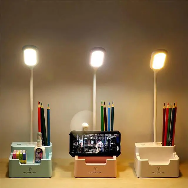 Alt view image 3 of 5 - Desk Lamp Multi-Function Led Desk Lamp Eye-Caring Dimmable Table Lamp Touch Control Portable Desk Light for Dorm