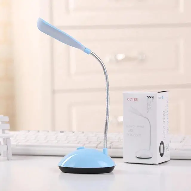 Alt view image 5 of 5 - Portable Table Lamp Battery Powered Student Mini Desk Night Light for Study Reading Olding Button Switch