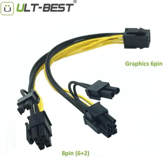 Main image of Cable PCI-E PCIE 6p Female to Dual 8pin 6+2 Male GPU Graphics Video Card Power Supply Extension Riser Mining Cord Cabo