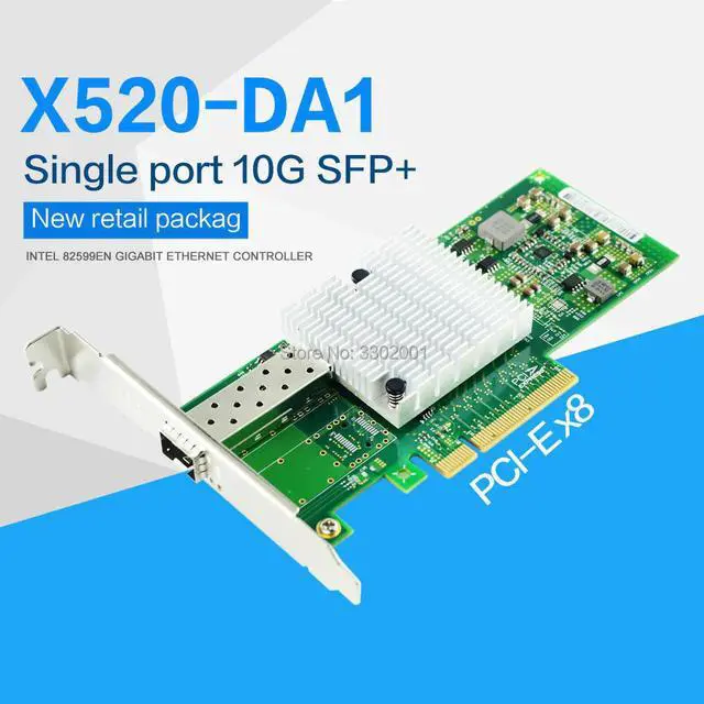 Main image of 10Gb PCI-E NIC Network Card  82599EN Chipset for  X520-DA1 Converged Network Adapter(NIC) Single SFP + Port, PCI Express X8