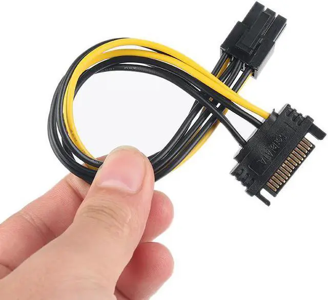 Alt view image 3 of 6 - 1PCS 15pin SATA Male To 6pin PCI-E Power Supply Cable 20cm SATA Cable 15-pin To 6 Pin Adapter Cable 18AWG Wire For Graphic Card