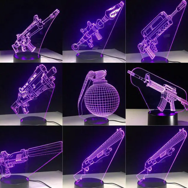 Alt view image 4 of 5 - 3D LED Lamp 7 Colors Touch Switch Table Desk Light Lava Lamp Acrylic Illusion Room Atmosphere Lighting Game Fans Gift All Skins