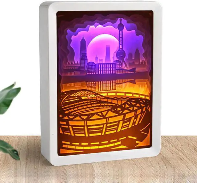 Alt view image 2 of 5 - Laminated Paper Carving Lamp 3D Home Decortion Light Shadow Paper Carved Lights Diy Creative 3D LED Lamp Lampara Light