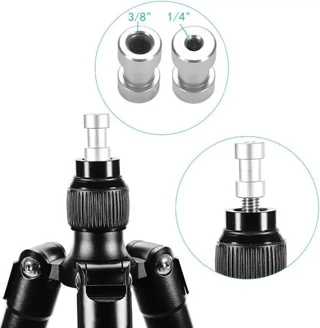 Alt view image 3 of 5 - 15 Pieces 1/4" 3/8"Metal Threaded Screw Converter Adapter for DSLR Camera,Tripod,Shoulder Rig,Light Stand,Camera Cage