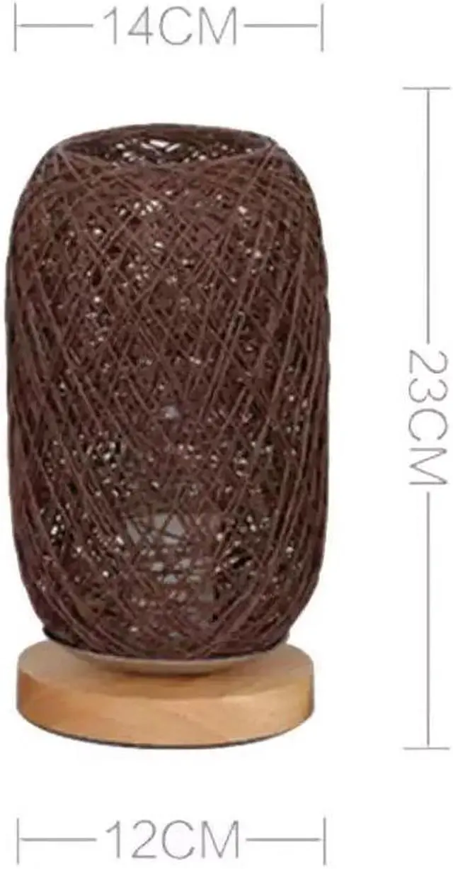 Alt view image 5 of 5 - Europe Wood Rattan Twine Creative Rechargeable LED Night Light Room Home Art Decoration Desk Light Full Light Shading