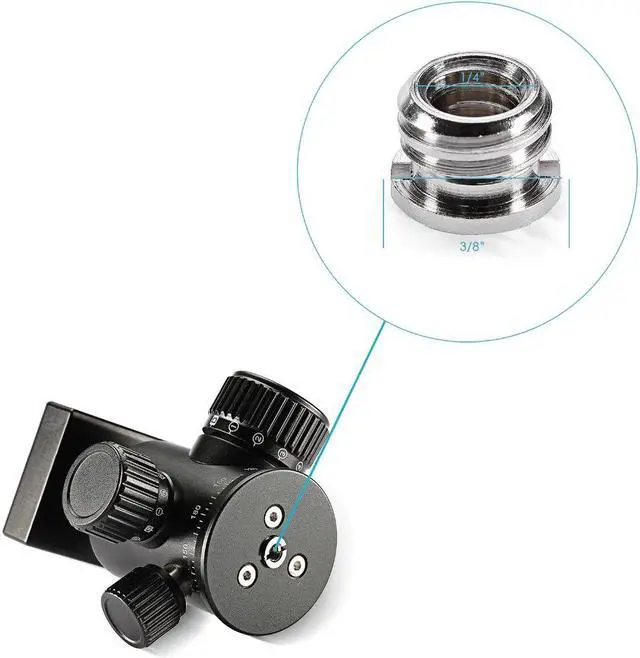 Alt view image 4 of 5 - 15 Pieces 1/4" 3/8"Metal Threaded Screw Converter Adapter for DSLR Camera,Tripod,Shoulder Rig,Light Stand,Camera Cage