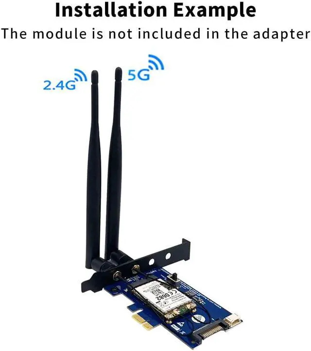 Alt view image 6 of 6 - Update PCI-E WiFi Adapter Wifi Bluetooth Adapter Mini PCI Express to PCIE X1 Network Card for Mini PCI E Wifi 3G/4G/LTE+SIM Slot