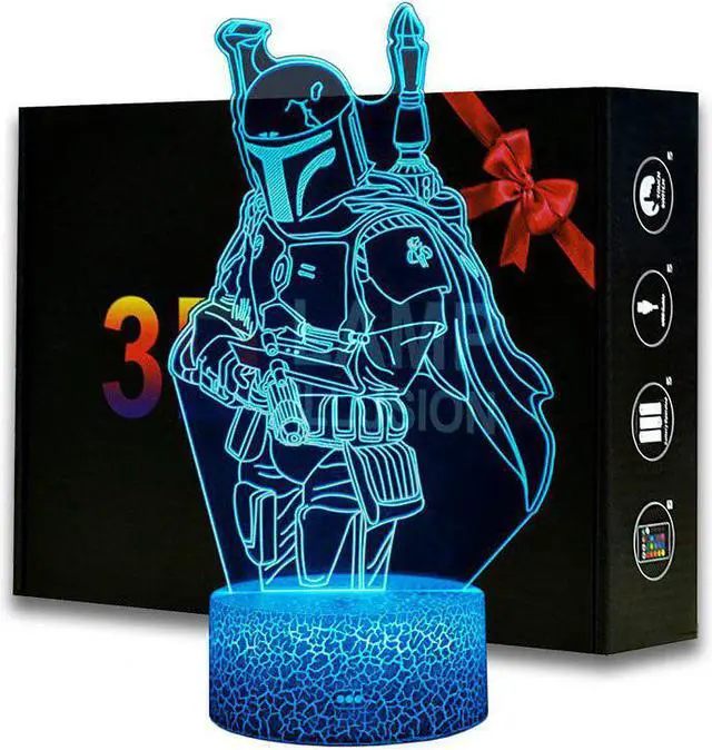 Main image of 3D illusion LED Night Lights Star Series The Mandalorian Desk Lamp Boba Fett Wars Model Lampen For kids Birthday Xmas Gifts