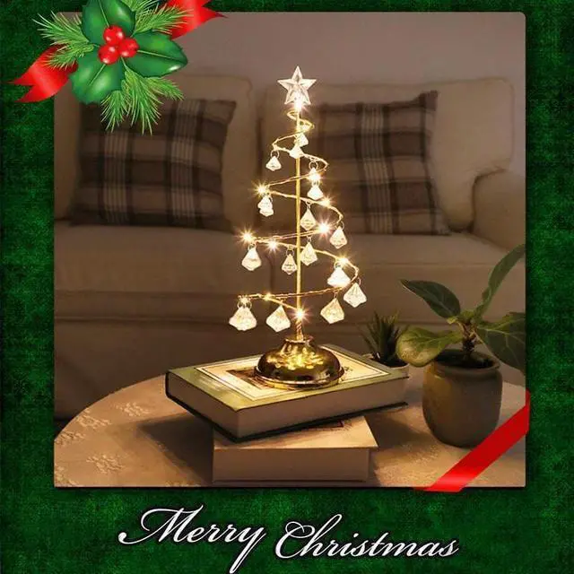 Alt view image 2 of 5 - Light Up Christmas Tree Mini Christmas Tree With Lights Small Accessories Cone Gifts Christmas Desktop New Year Decorati