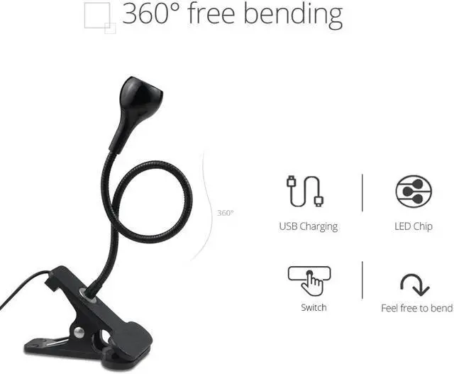 Alt view image 3 of 5 - Desk Lamps USB Cable Powered Table Lamp Bendable  Light lampka biurkowa kids gift lampe de bureau bedroom lighting