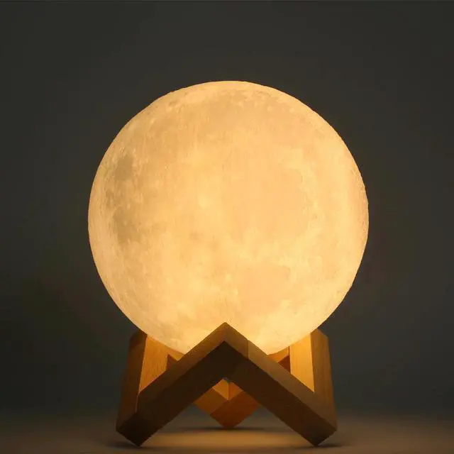 Alt view image 4 of 5 - 15CM 3D Moon Light USB LED Table Desk Light Touch Sensor Night Light Gift