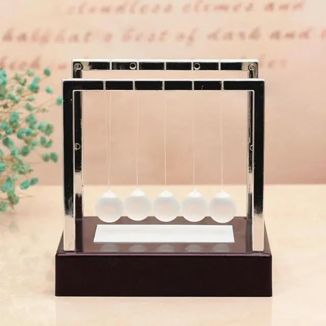 Alt view image 4 of 5 - LED Light Swing Balls Ornaments Balance Pool Physical Energy Conservation Model Metal Craft Living Room Decor Gift Toys