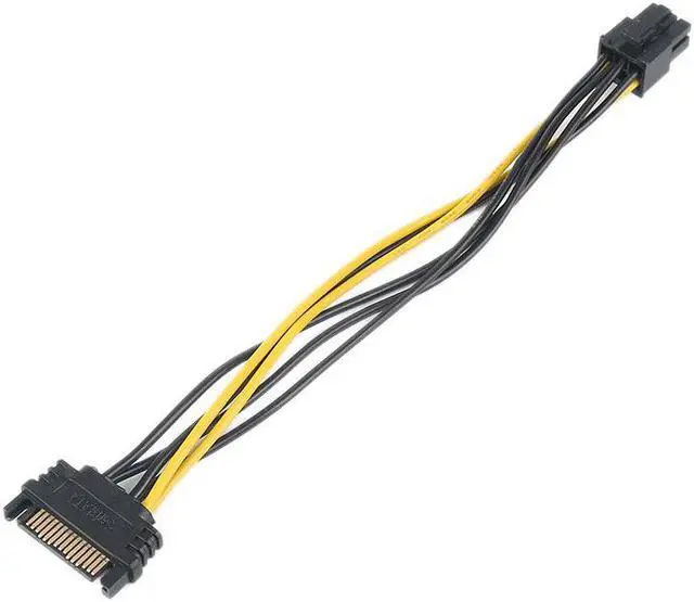 Alt view image 4 of 5 - 20CM SATA Power Cable 15 Pin To 6 Pin PCI Express PCI-E Sata Converter Graphics Video Card Length Power Cable Adapter