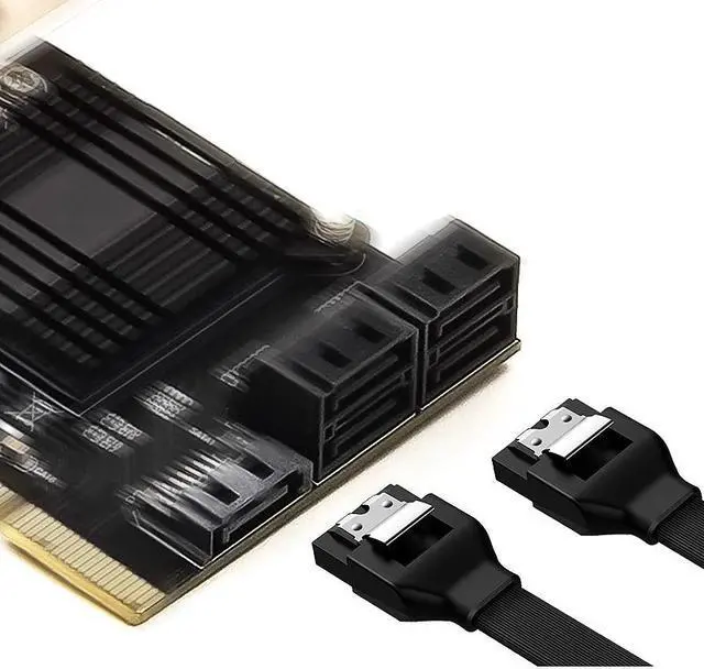 Alt view image 4 of 5 - to 5-Port SATA3.0 Expansion Card Computer Chassis Adapter Card JMB585 Chip