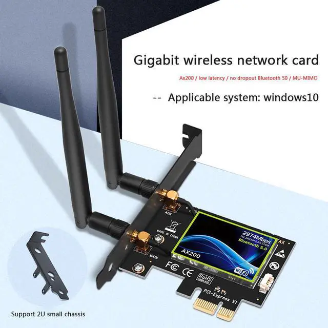 Main image of Band 2974Mbps Wireless Wifi Adapter WIfi 6 AX200 PCI-E Adapter 2.4G/5Ghz Bluetooth 5.0 Wi-fi Receiver Antenna Network Card