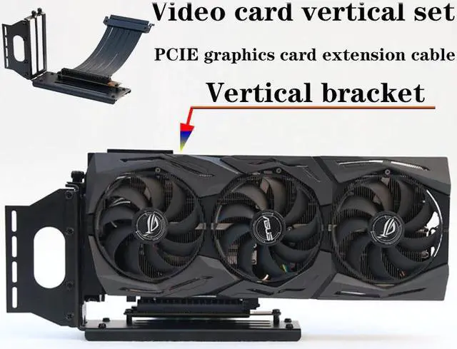 Alt view image 3 of 5 - Gaming Graphics Cards Cable PCIe 3.0 x16 Slot Graphics Video Card Extension Cable with Vertical Bracket for ATX PC-Case