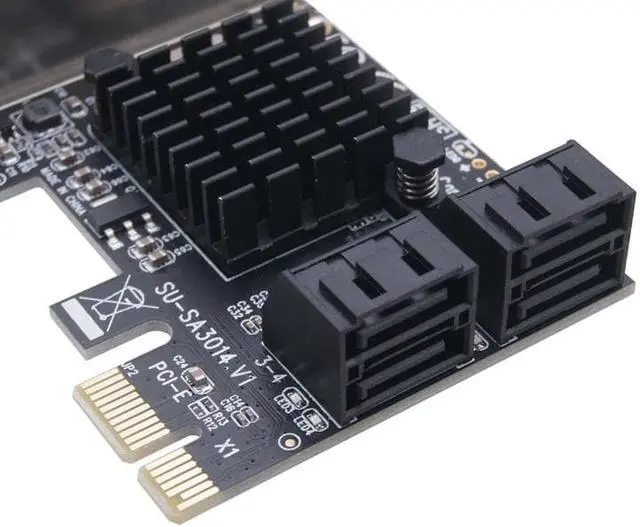 Alt view image 4 of 5 - Express E Sata Controller 4 Port 6G -E to SATA3.0 Expansion Miner Adapter Card SSD IPFS Mining Controller Adapter Card