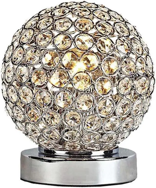 Main image of 1pcs Luxury Crystal Table Lamp Home Bedroom Living Room Crystal Table Lamp Hardware Plating Spherical Crystal Table Lamp