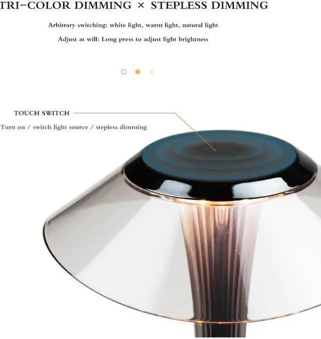 Alt view image 5 of 5 - LED Table Lamp Touch Dimmable Table Lights Eye-Protect Reading Desk Lamp Bedside Lamp Library Decor With USB Plug
