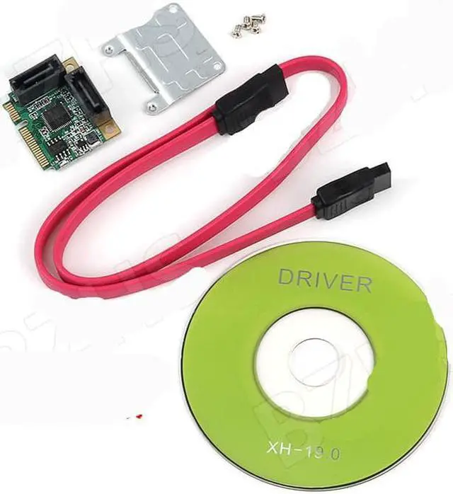 Alt view image 3 of 4 - Mini PCI-Express to 2 Ports SATA 3.0 Single Chip Expansion Adapter Card Mini PCIe to dual SATA add on card