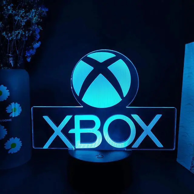 Alt view image 3 of 5 - Game Icon 3D Illusion Lamp Gaming Room Desktop Setup LED Sensor Lights Color Changing Computer Backlight Room Decoration