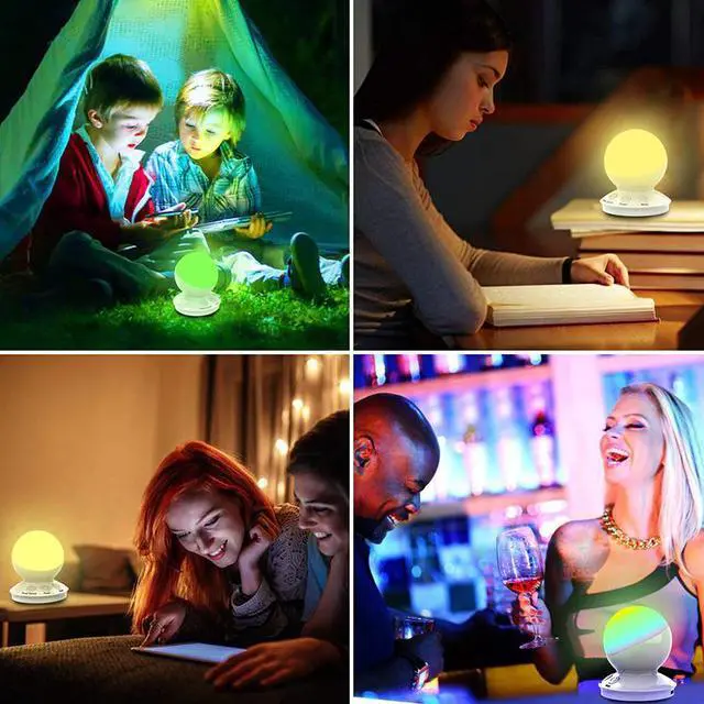 Alt view image 5 of 5 - Night Lights Bedside Table Night Lamps With 16 Color Changing RGB & 5 Level Dimmable Desk Lamp with Voice-Activated Mode