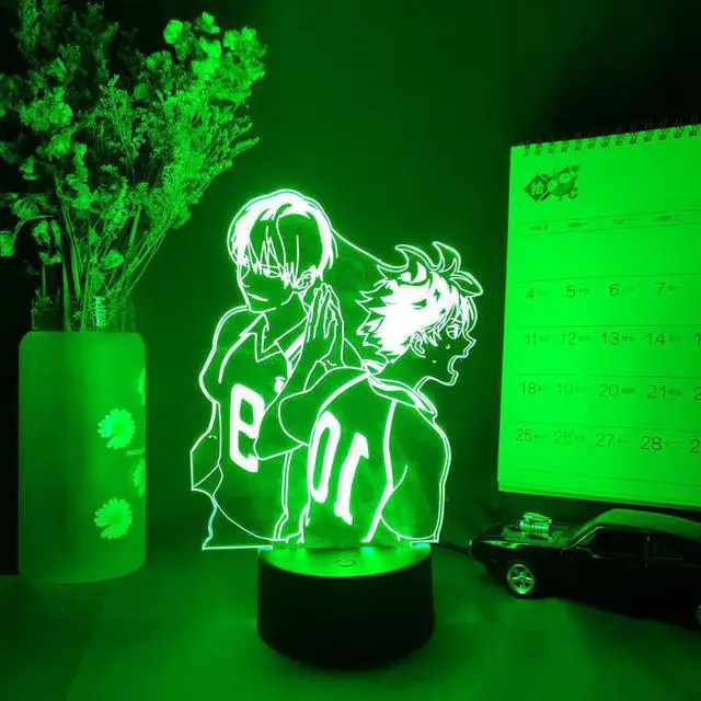 Main image of Shoyo & kageyama tobio Figurine 3D Anime Lamp Haikyuu Comic Night LED Sensor Light Bedroom Bedside Table Decor Otaku Gift