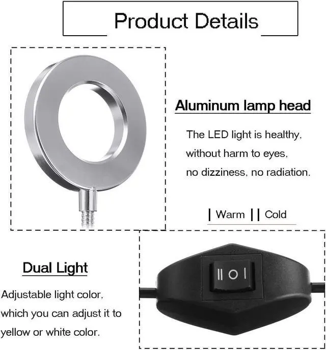 Alt view image 5 of 7 - Lamp USB LED Reading Lights Eye Protect Clamp For Kids Laptop Office Table Lamp Reading Study Lamp Night Lights