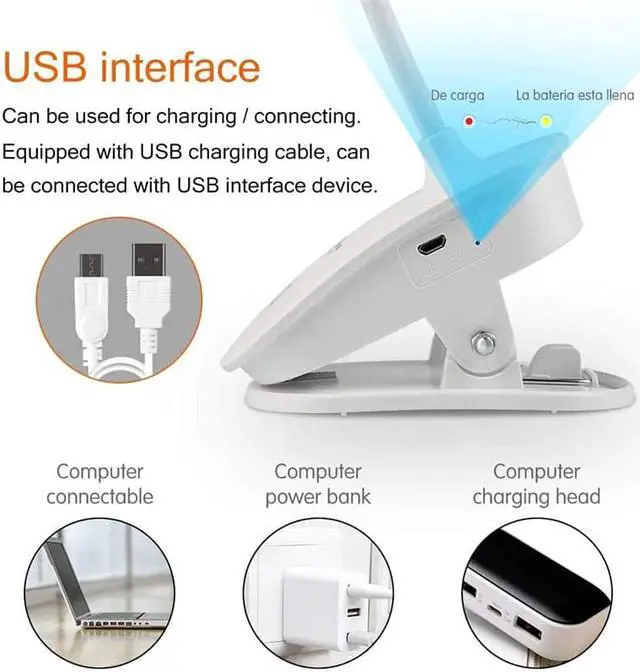 Alt view image 3 of 5 - Desk Lamp Clip Wireless Table Light Touch Study Lamps Magnifier Gooseneck Desktop Foldable Table Light USB Rechargeable Hot