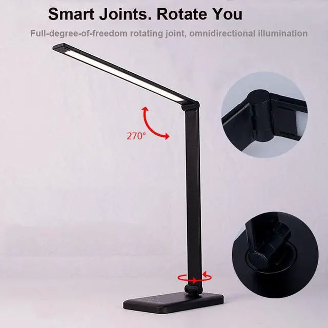 Alt view image 5 of 5 - Protection Wireless Mobile Phone Charging Desk Lamp 5 File Dimming LED Desk Lamp Student Reading Table Lamp