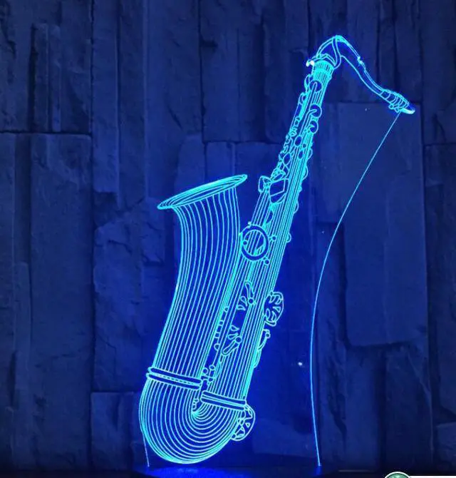 Alt view image 3 of 5 - 16 Colors Changing 3D Nightlight Guitar Jazz Drum Set Modelling Led Music Usb Desk Lamp Home Decor Lighting Gift Luminaria