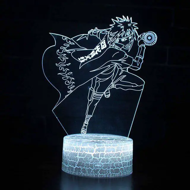 Alt view image 3 of 5 - NARUTO Theme 3D Table Lamp With Remote Control Bedroom Decoration Light Naruto Sasuke Kakashi Model Night Lights