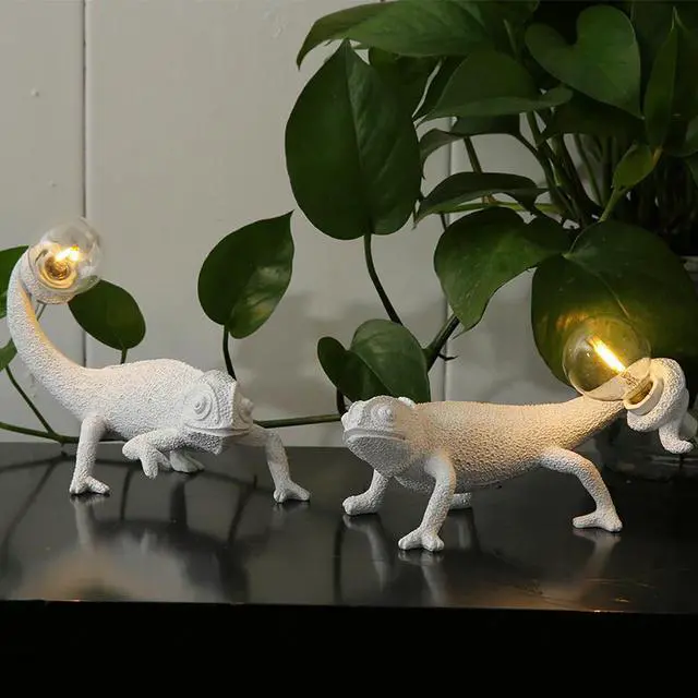 Alt view image 5 of 5 - Chameleon Table Lamp For Bedroom Home Art Deco LED Morden Desk lamp Design Decoration Nordic Seletti Animal Bedside Lamp
