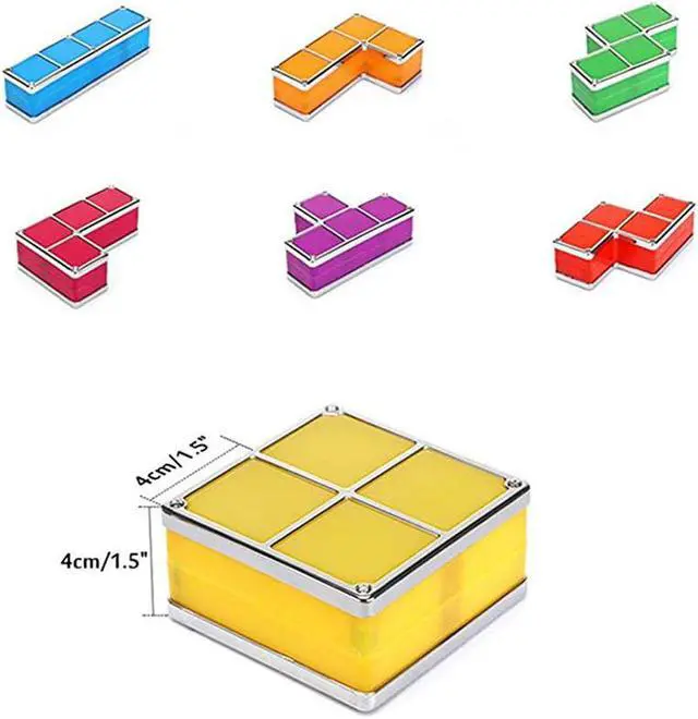 Alt view image 5 of 5 - Tetris Puzzle Light Stackable Night Light Constructible Block Table Lamp 7 Colors Novelty Toy Children' s Teens Gamer Gifts