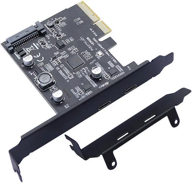 Alt view image 5 of 5 - 3.1 PCIE PCI Express Expansion Card PCI-E 4X to 3.1 Gen2 10Gbps 2-Port C Adapter ASMedia ASM3142 Chipset For Desktop
