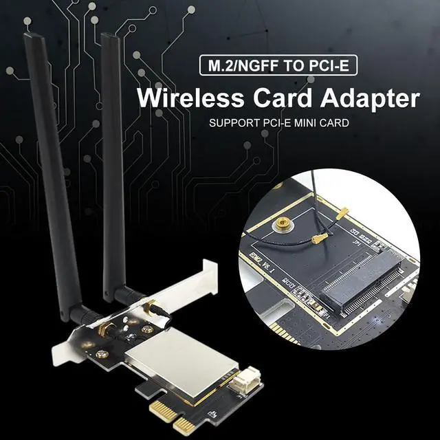 Alt view image 2 of 6 - M.2 /NGFF To PCI-E Converter Desktop Wireless WiFi Bluetooth Dual Band Wireless Network Card Dapter Board For PC Desktop