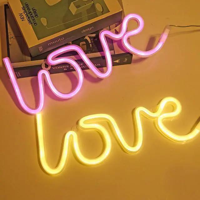 Alt view image 4 of 5 - LED Neon Light Sign LOVE HEART Wedding Party Decoration Neon Lamp Valentines Day Anniversary Home Decor Night Lamp Gift
