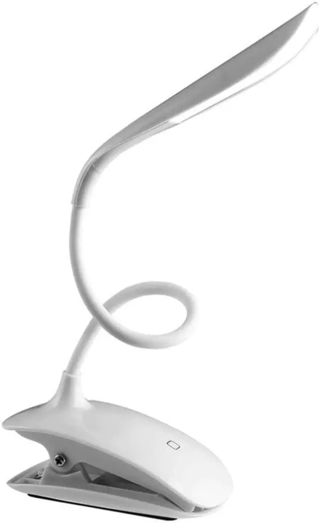 Alt view image 3 of 5 - Bended White LED Desk Lamps with Clamp Clip ABS Rechargeable USB Energy Saving Touch Switch Table Lamps